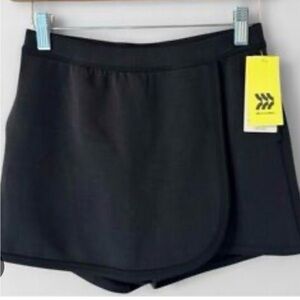 Black Front Flap Airy Sleek Girls Shorts